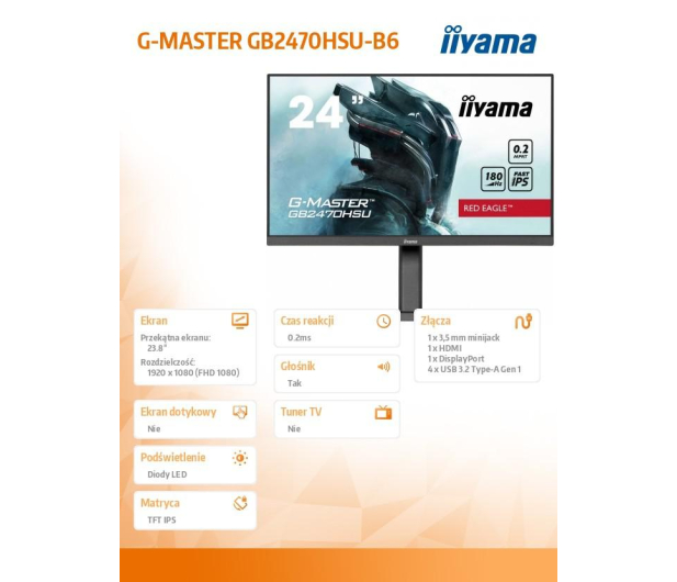 iiyama G-Master GB2470HSU-B6 Red Eagle - 1266586 - zdjęcie 15